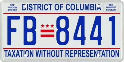 DC license plate FB8441