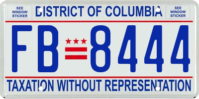 DC license plate FB8444