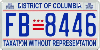 DC license plate FB8446