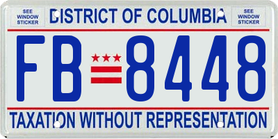 DC license plate FB8448