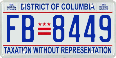 DC license plate FB8449