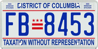 DC license plate FB8453