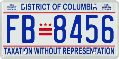 DC license plate FB8456