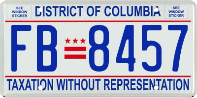 DC license plate FB8457