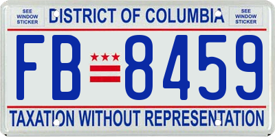 DC license plate FB8459