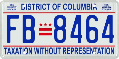 DC license plate FB8464