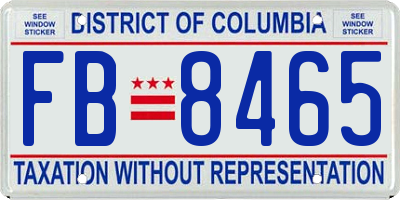 DC license plate FB8465