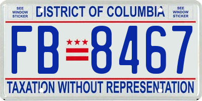 DC license plate FB8467