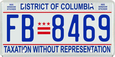 DC license plate FB8469