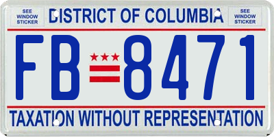 DC license plate FB8471