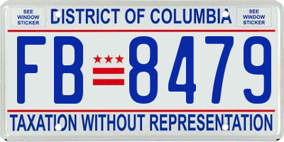 DC license plate FB8479