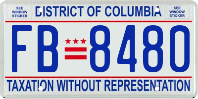 DC license plate FB8480