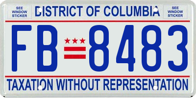 DC license plate FB8483