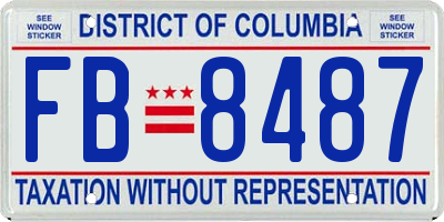 DC license plate FB8487