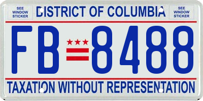 DC license plate FB8488