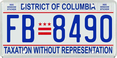 DC license plate FB8490