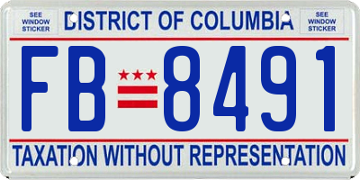 DC license plate FB8491