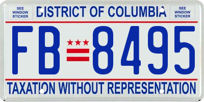 DC license plate FB8495