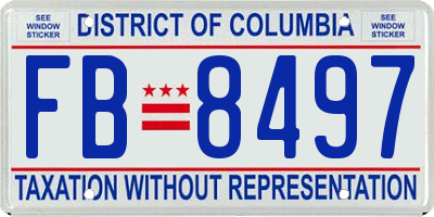 DC license plate FB8497