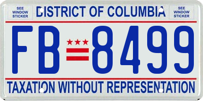 DC license plate FB8499