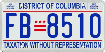 DC license plate FB8510