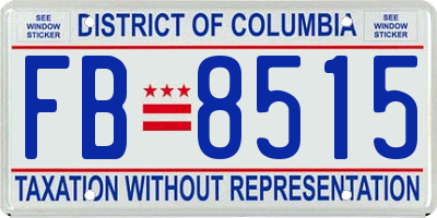 DC license plate FB8515