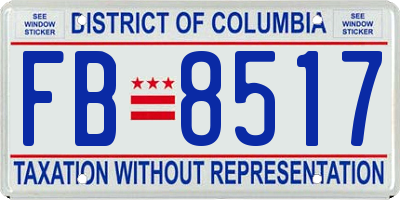 DC license plate FB8517