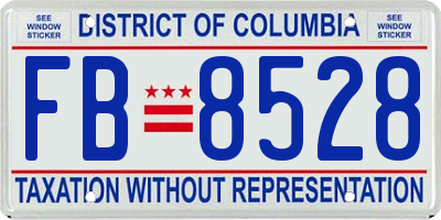 DC license plate FB8528