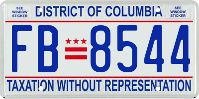 DC license plate FB8544