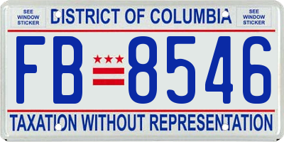 DC license plate FB8546