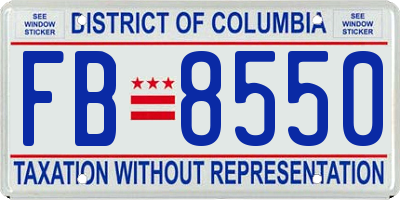 DC license plate FB8550