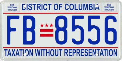 DC license plate FB8556