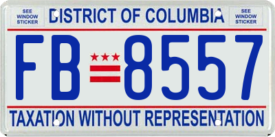 DC license plate FB8557