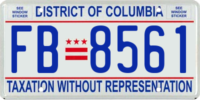 DC license plate FB8561