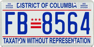 DC license plate FB8564