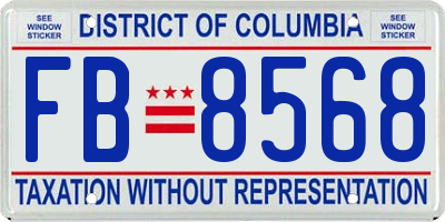 DC license plate FB8568