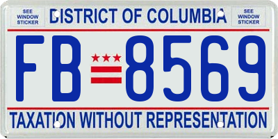 DC license plate FB8569