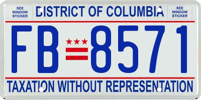 DC license plate FB8571