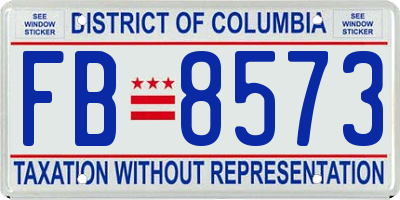 DC license plate FB8573