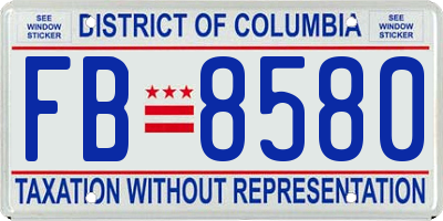 DC license plate FB8580