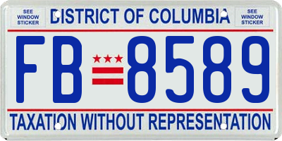 DC license plate FB8589