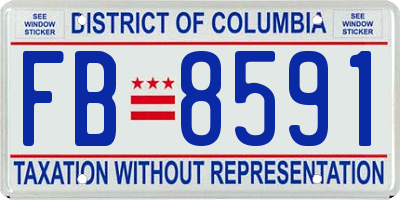 DC license plate FB8591