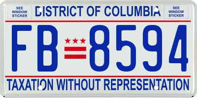 DC license plate FB8594