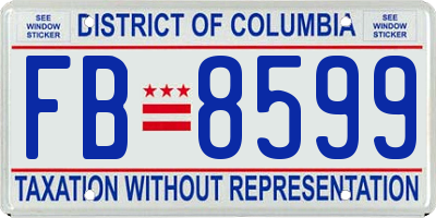 DC license plate FB8599