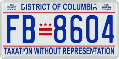 DC license plate FB8604