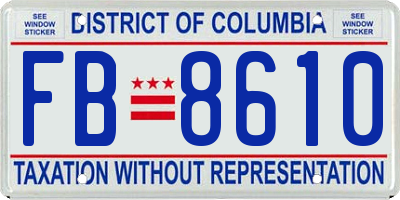 DC license plate FB8610