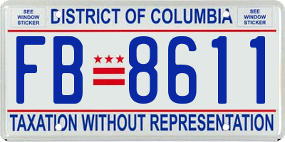 DC license plate FB8611