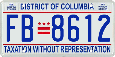 DC license plate FB8612