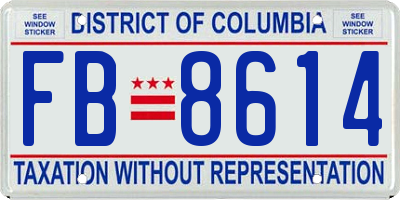 DC license plate FB8614