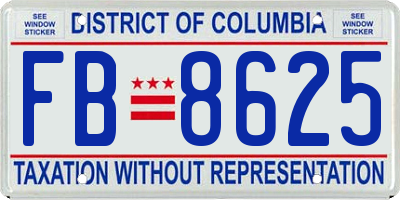 DC license plate FB8625